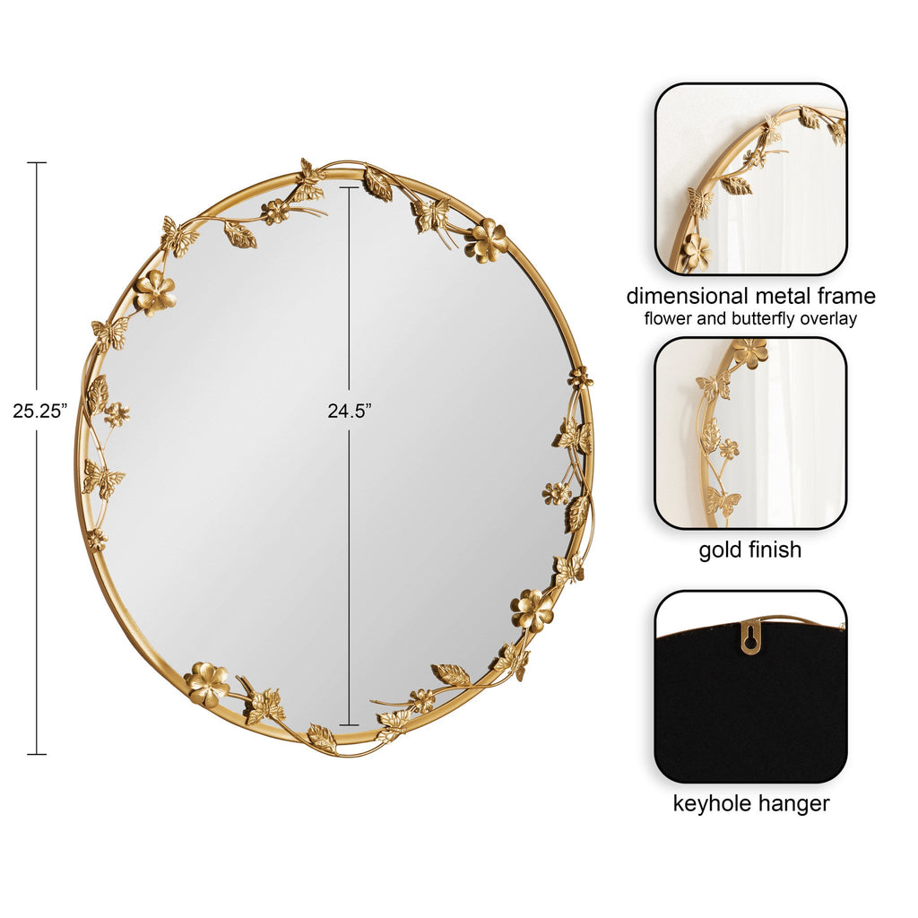 Rosette Garden Floral Wall Mirror