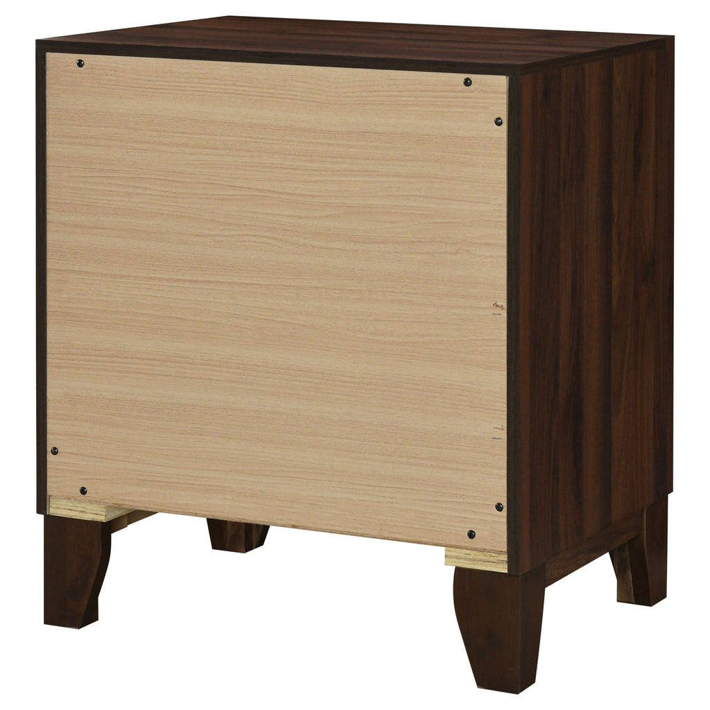 Walnut 2 drawer Nightstand Bedside Table