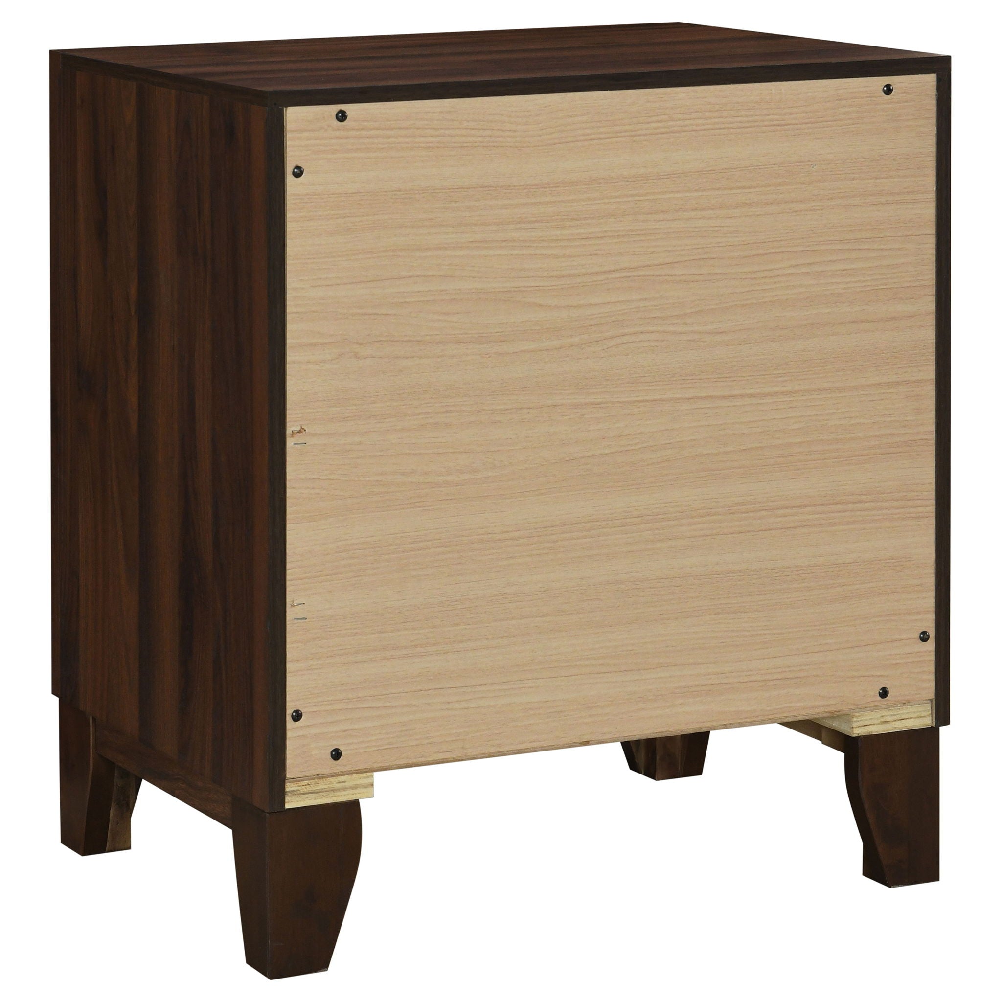 Walnut 2 drawer Nightstand Bedside Table