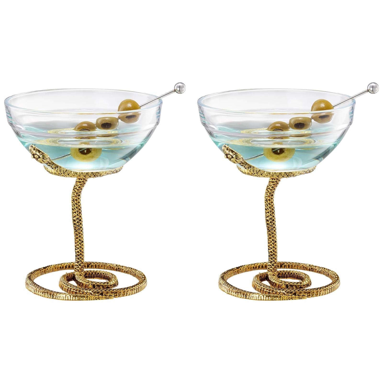 Serpentine Cocktail Glasses (Set of 2)