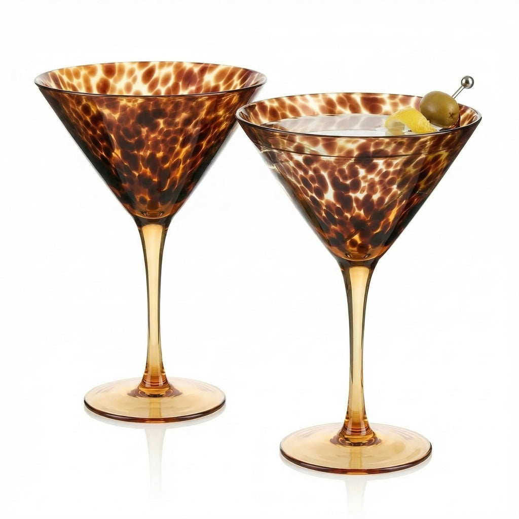 Manhattan Leopard Tortoiseshell Cocktail Glasses