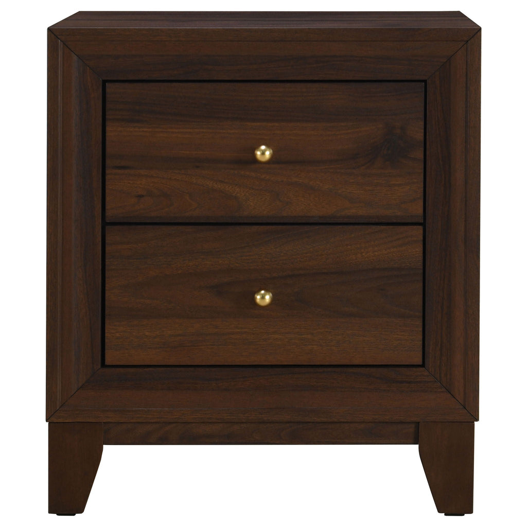 Walnut 2 drawer Nightstand Bedside Table