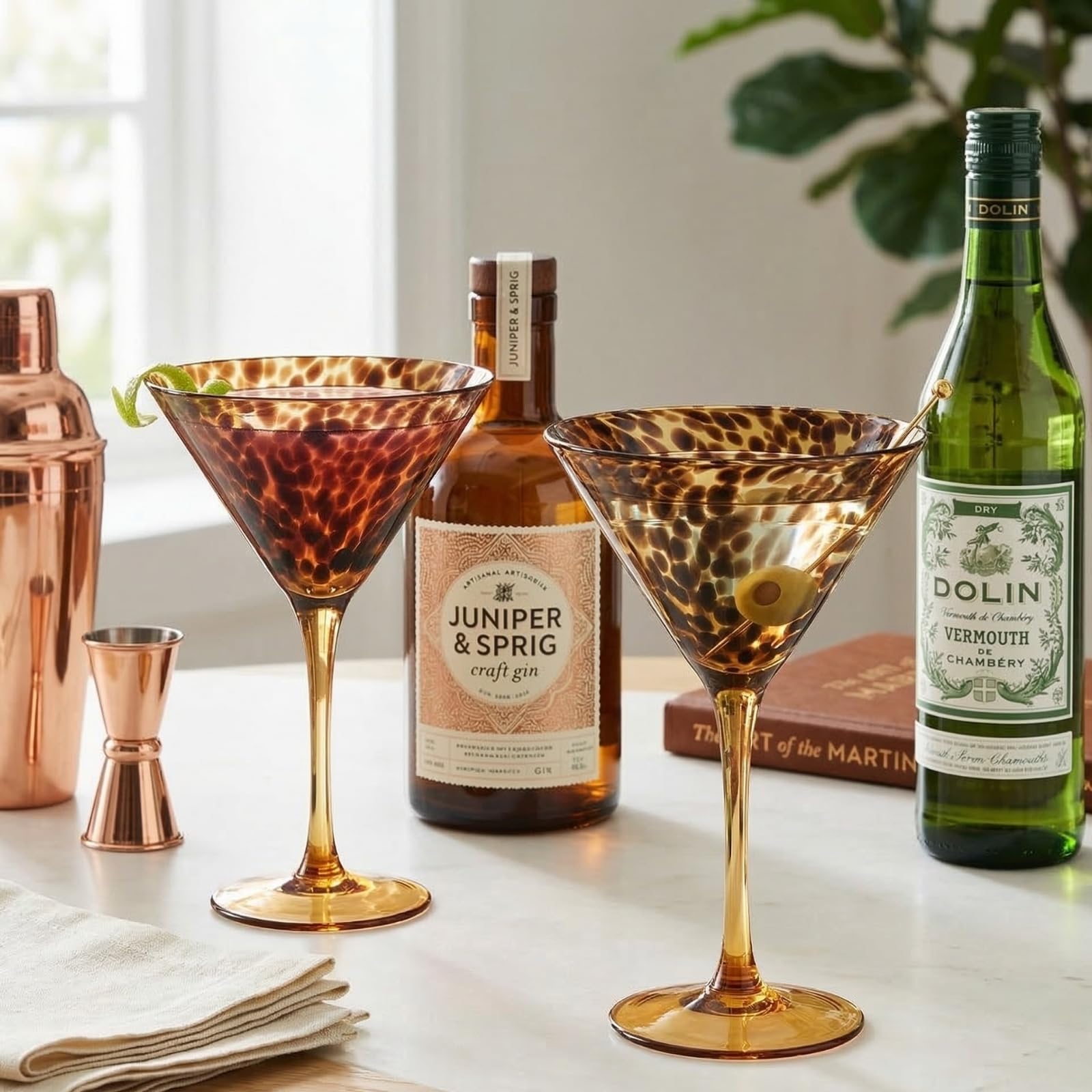 Manhattan Leopard Tortoiseshell Cocktail Glasses