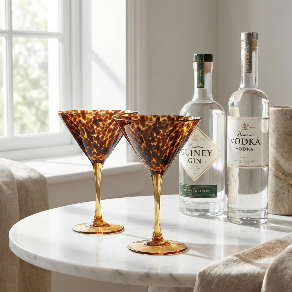Manhattan Leopard Tortoiseshell Cocktail Glasses