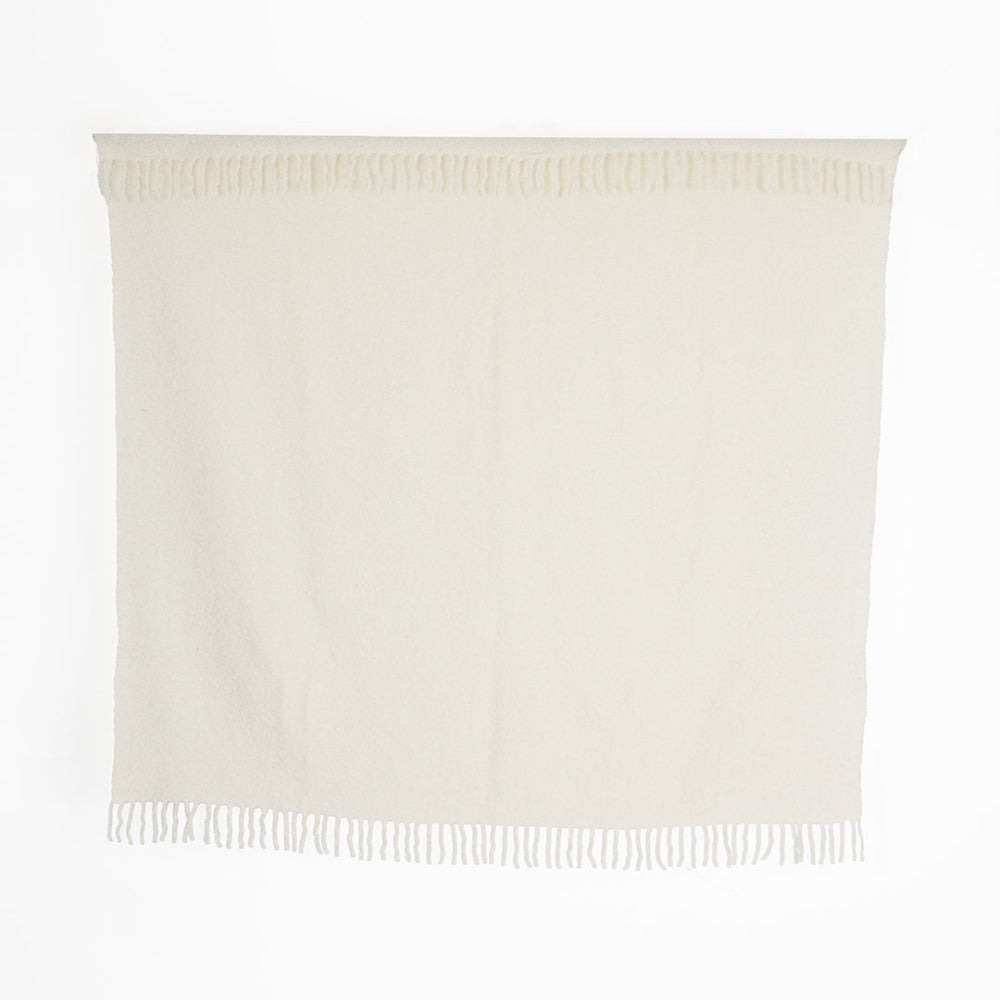 Ivory Alpaca Bouclé Throw Blanket