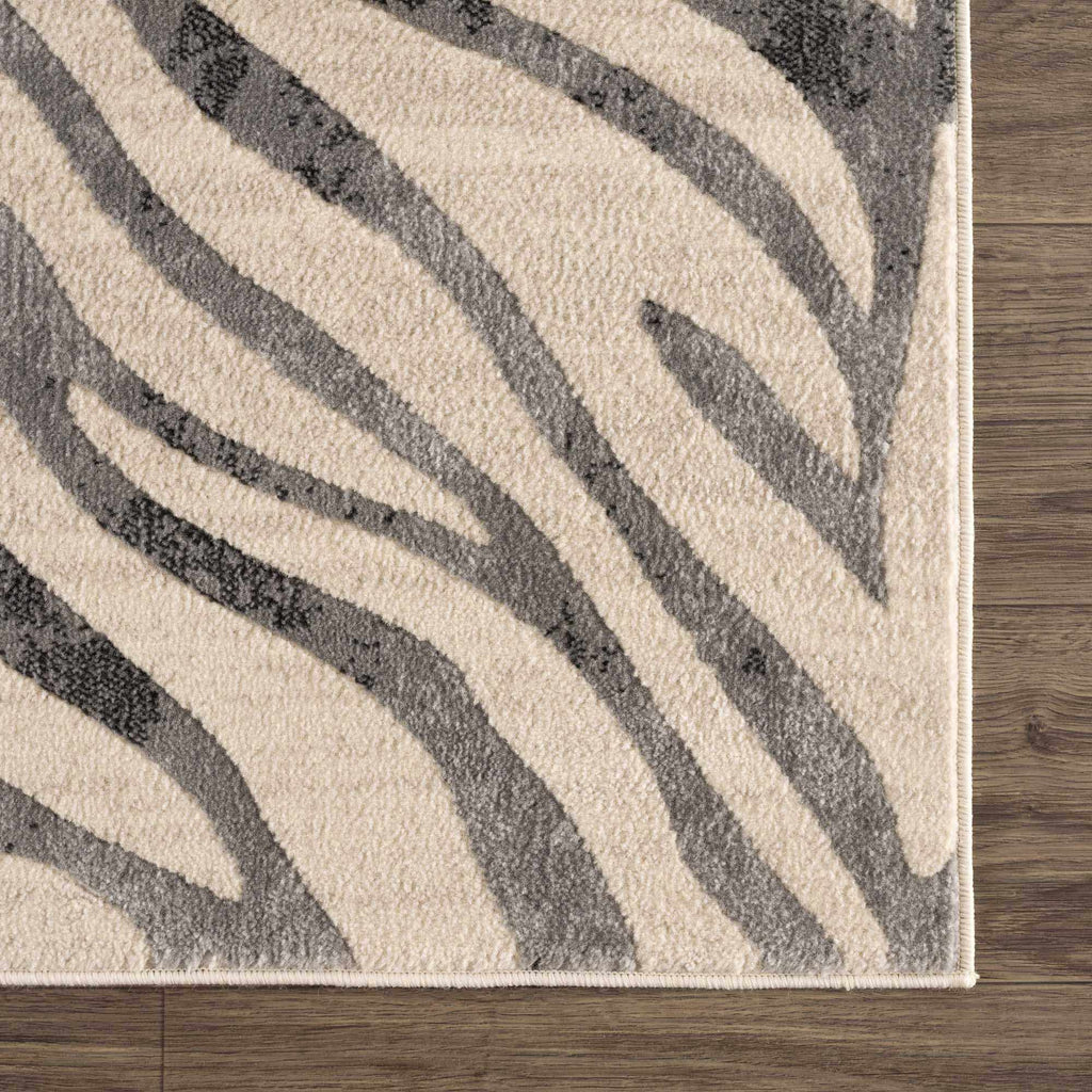 Gray & Bone White Zebra Print Area Rug