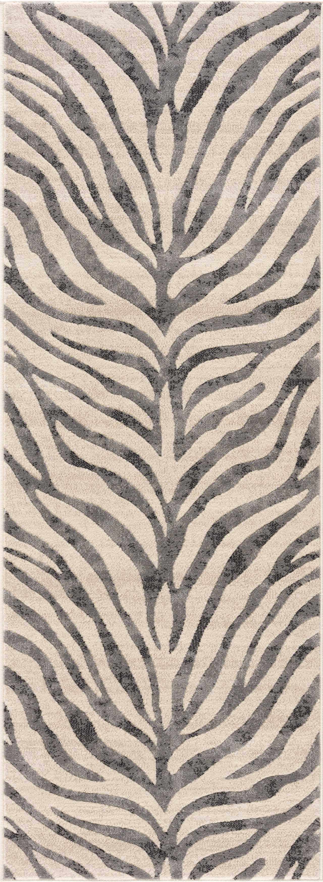 Gray & Bone White Zebra Print Area Rug