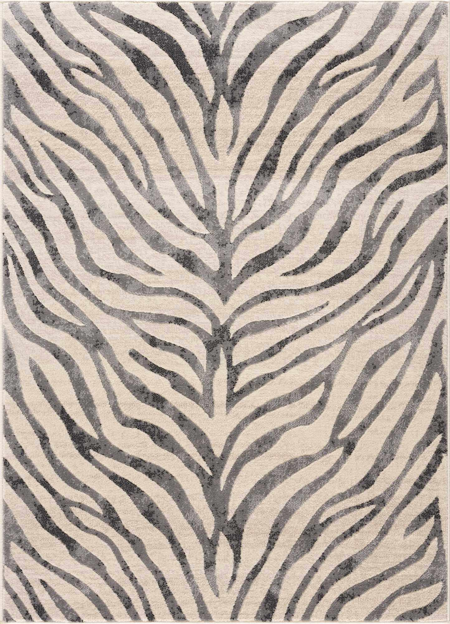 Gray & Bone White Zebra Print Area Rug