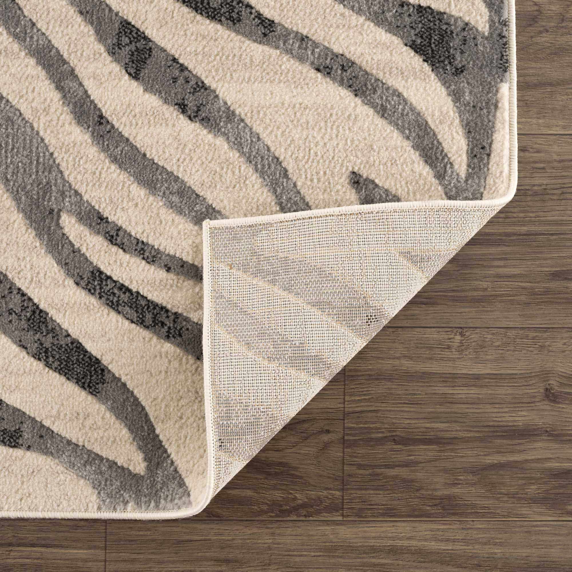 Gray & Bone White Zebra Print Area Rug