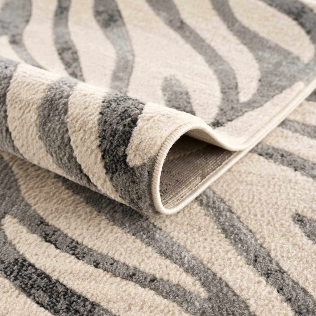 Gray & Bone White Zebra Print Area Rug