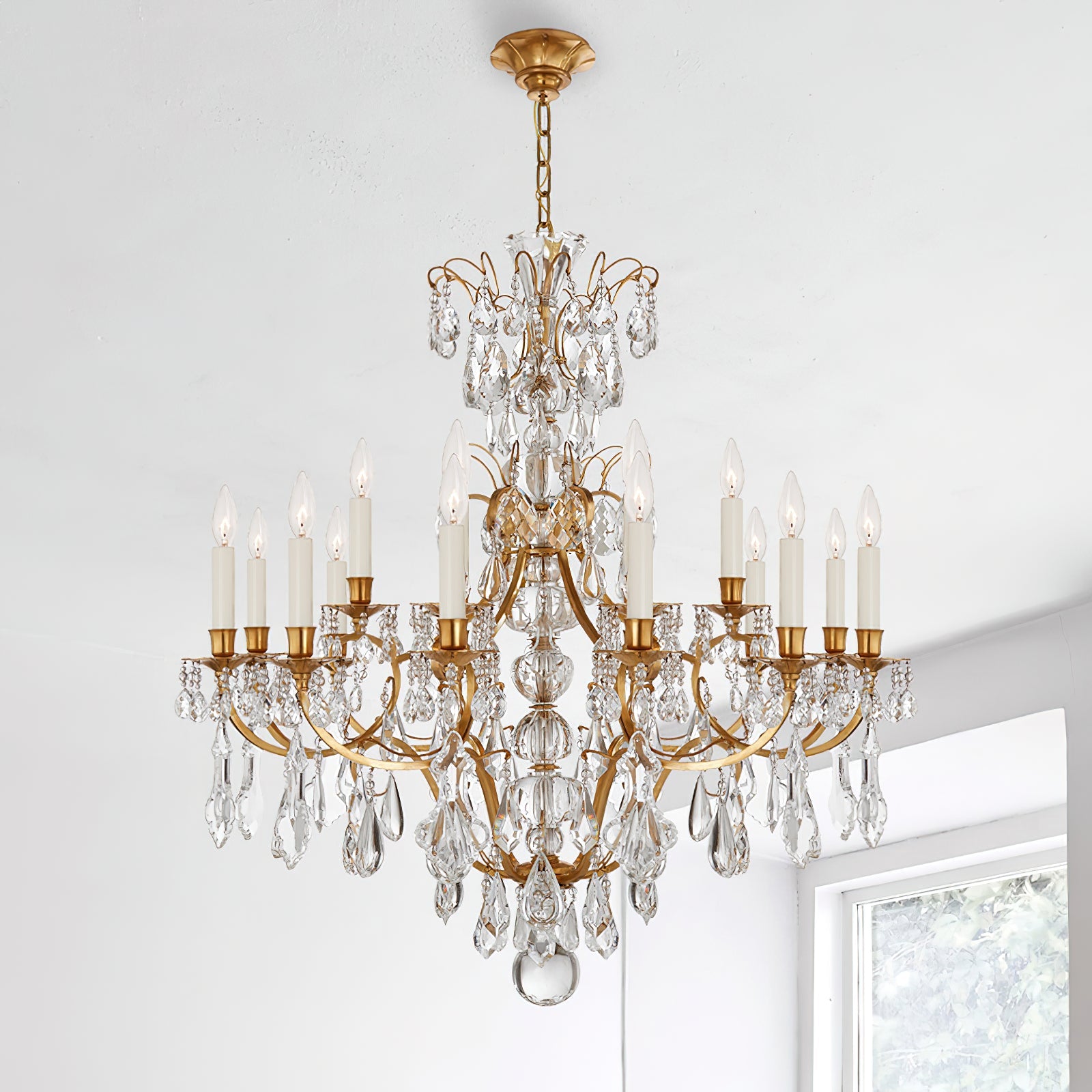 Ophelia Gold & Crystal Chandelier