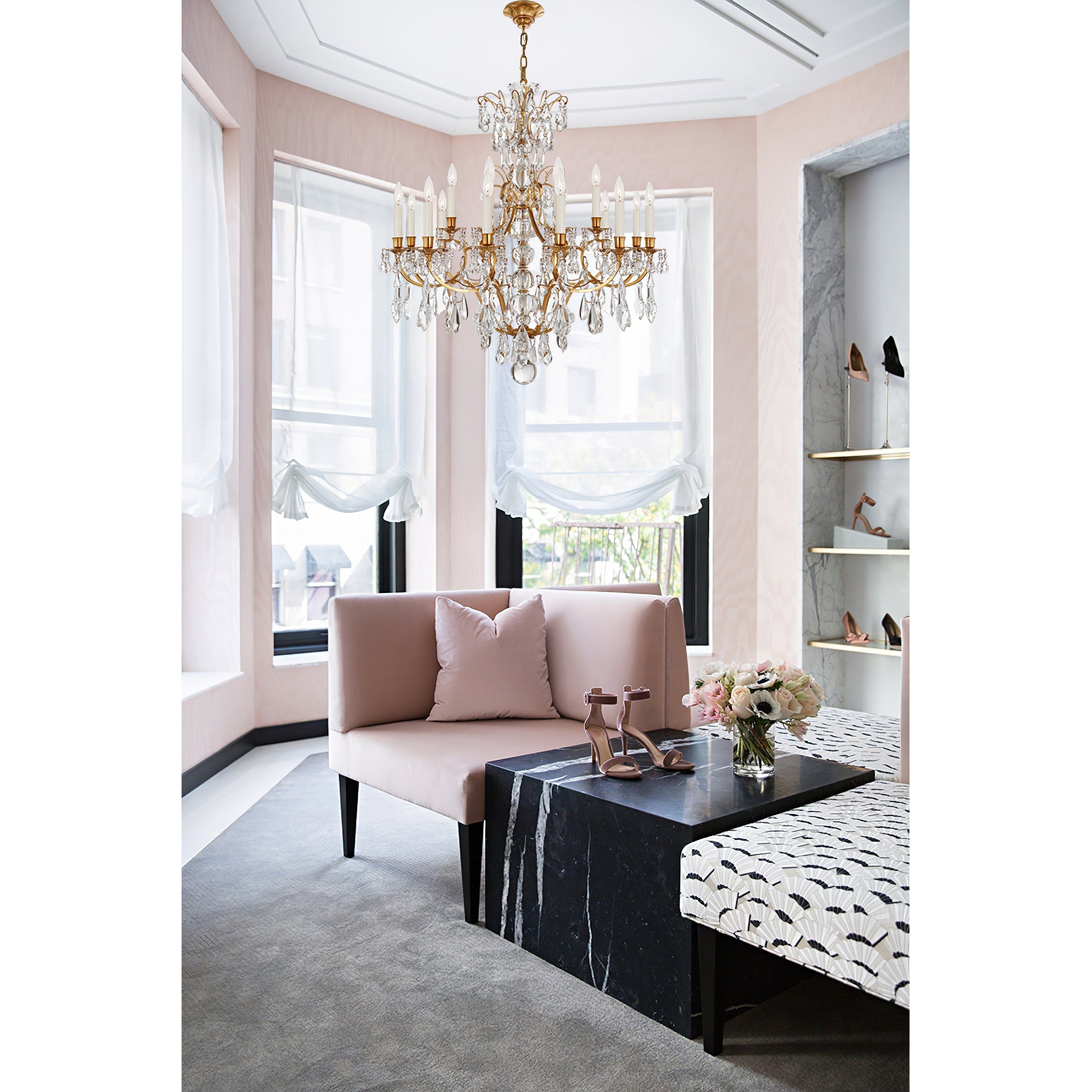 Ophelia Gold & Crystal Chandelier