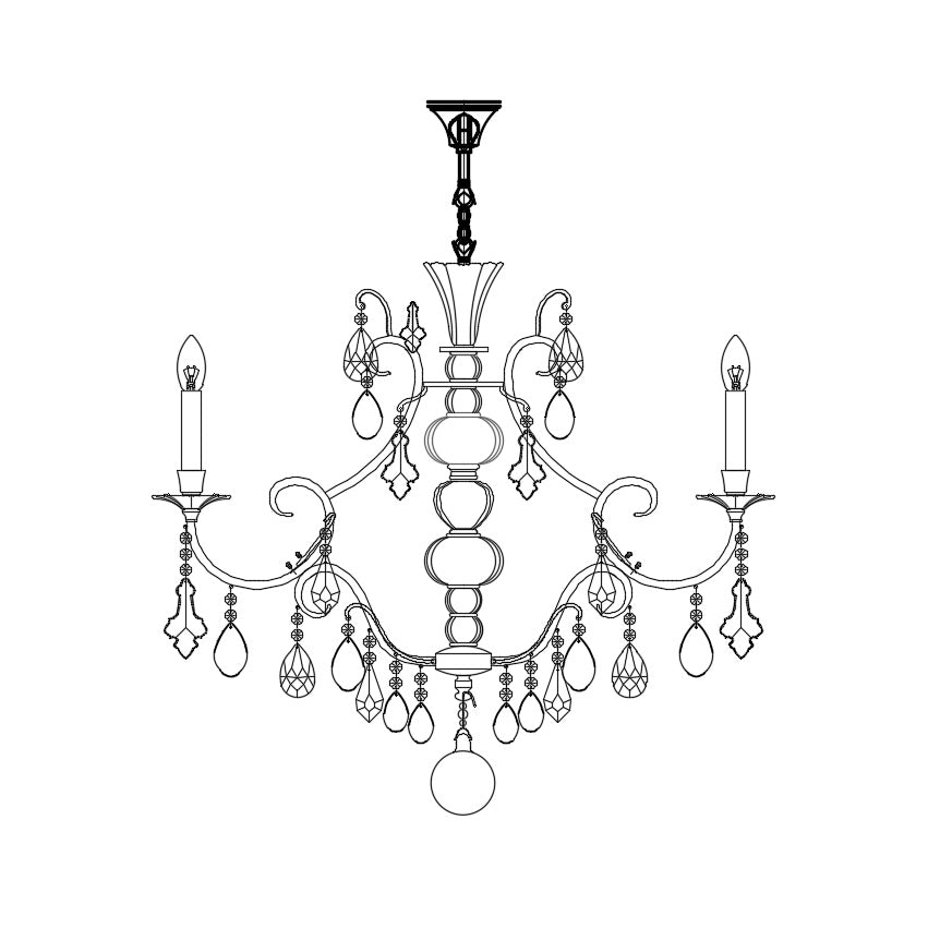 Ophelia Gold & Crystal Chandelier