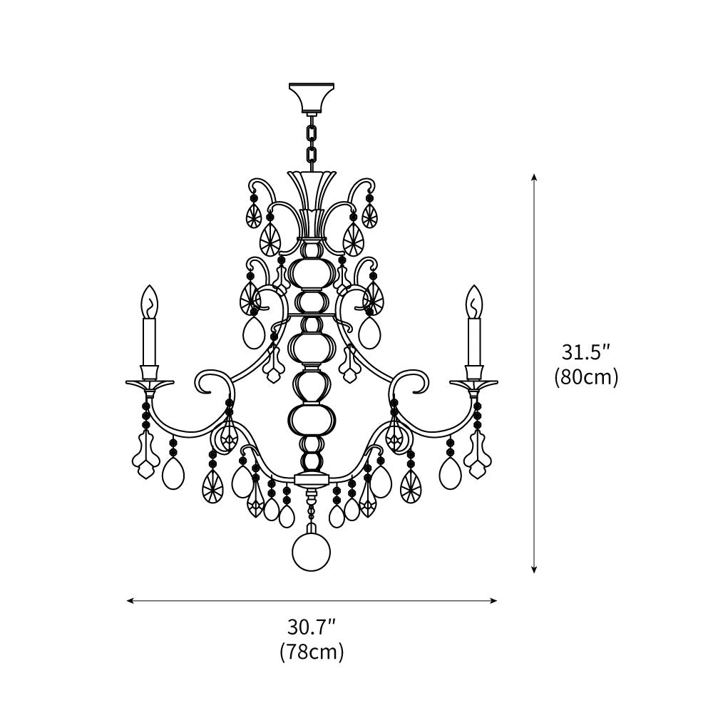 Ophelia Gold & Crystal Chandelier