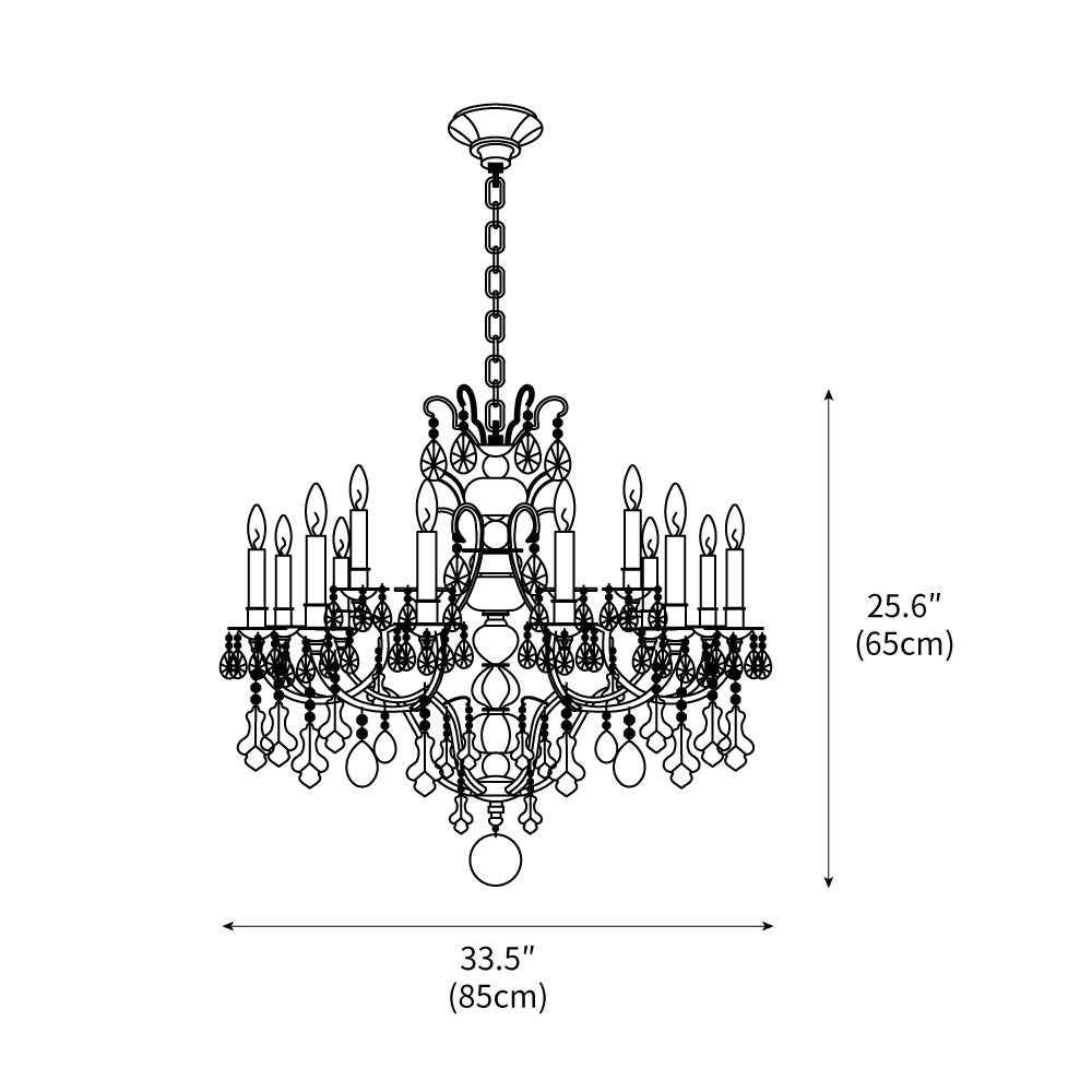 Ophelia Gold & Crystal Chandelier