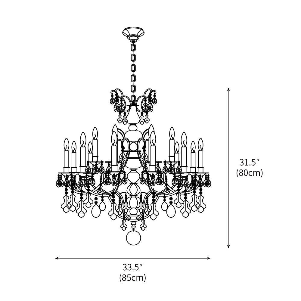 Ophelia Gold & Crystal Chandelier