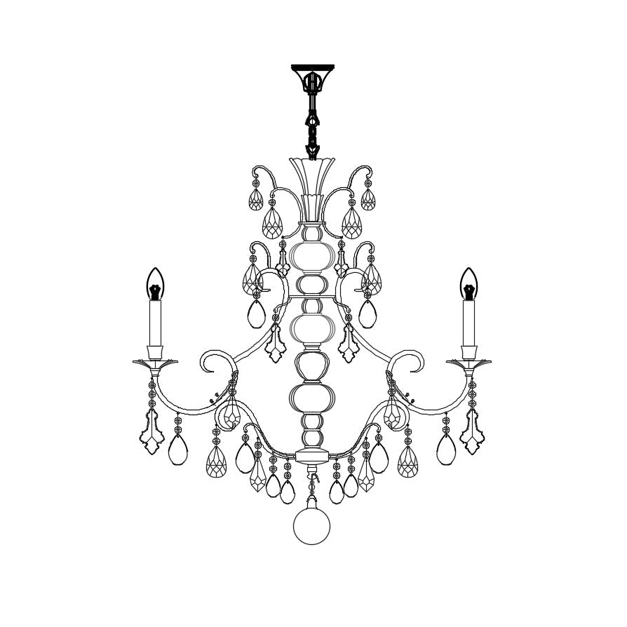 Ophelia Gold & Crystal Chandelier