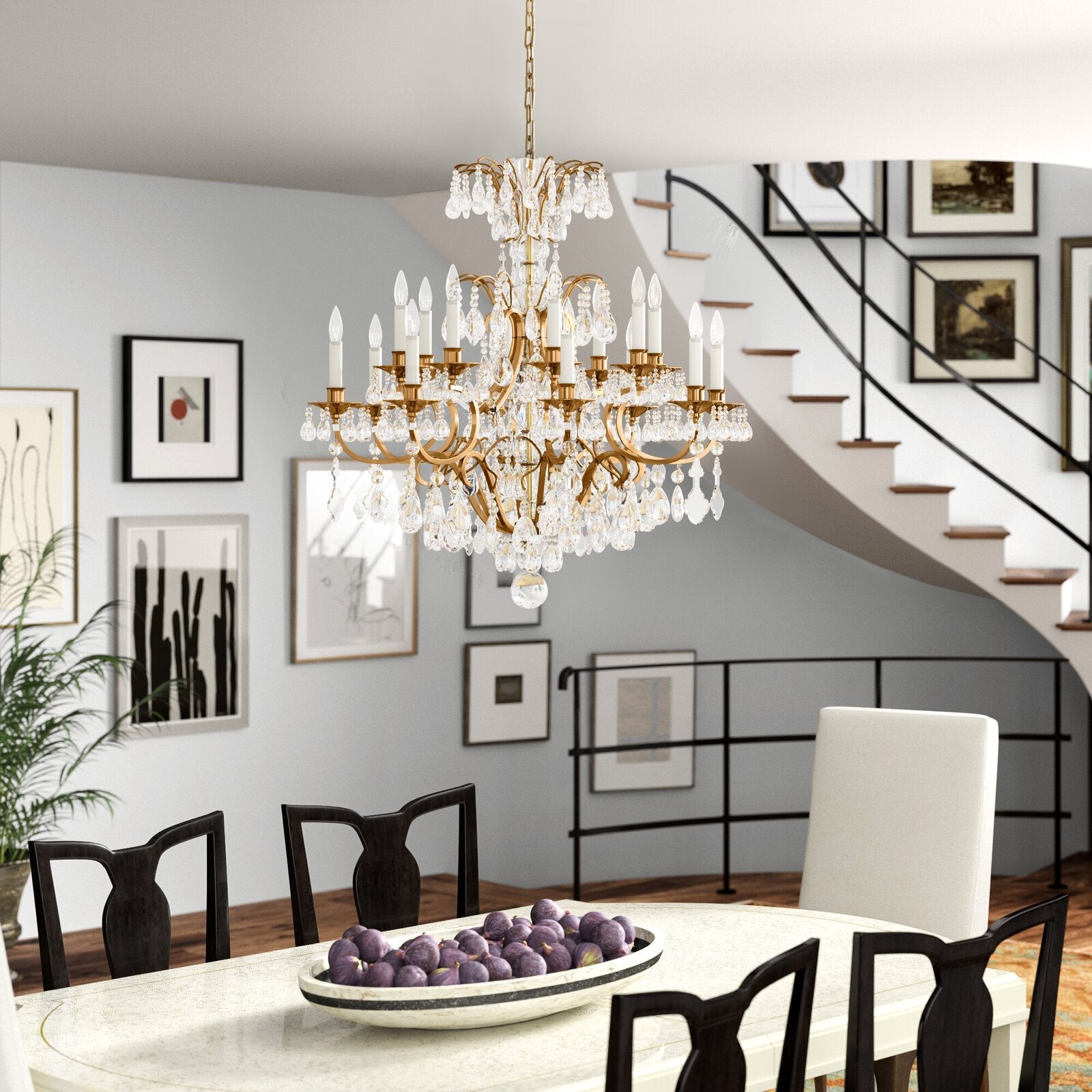 Ophelia Gold & Crystal Chandelier