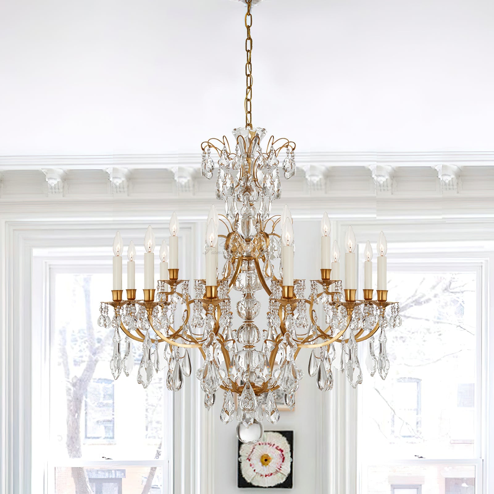 Ophelia Gold & Crystal Chandelier