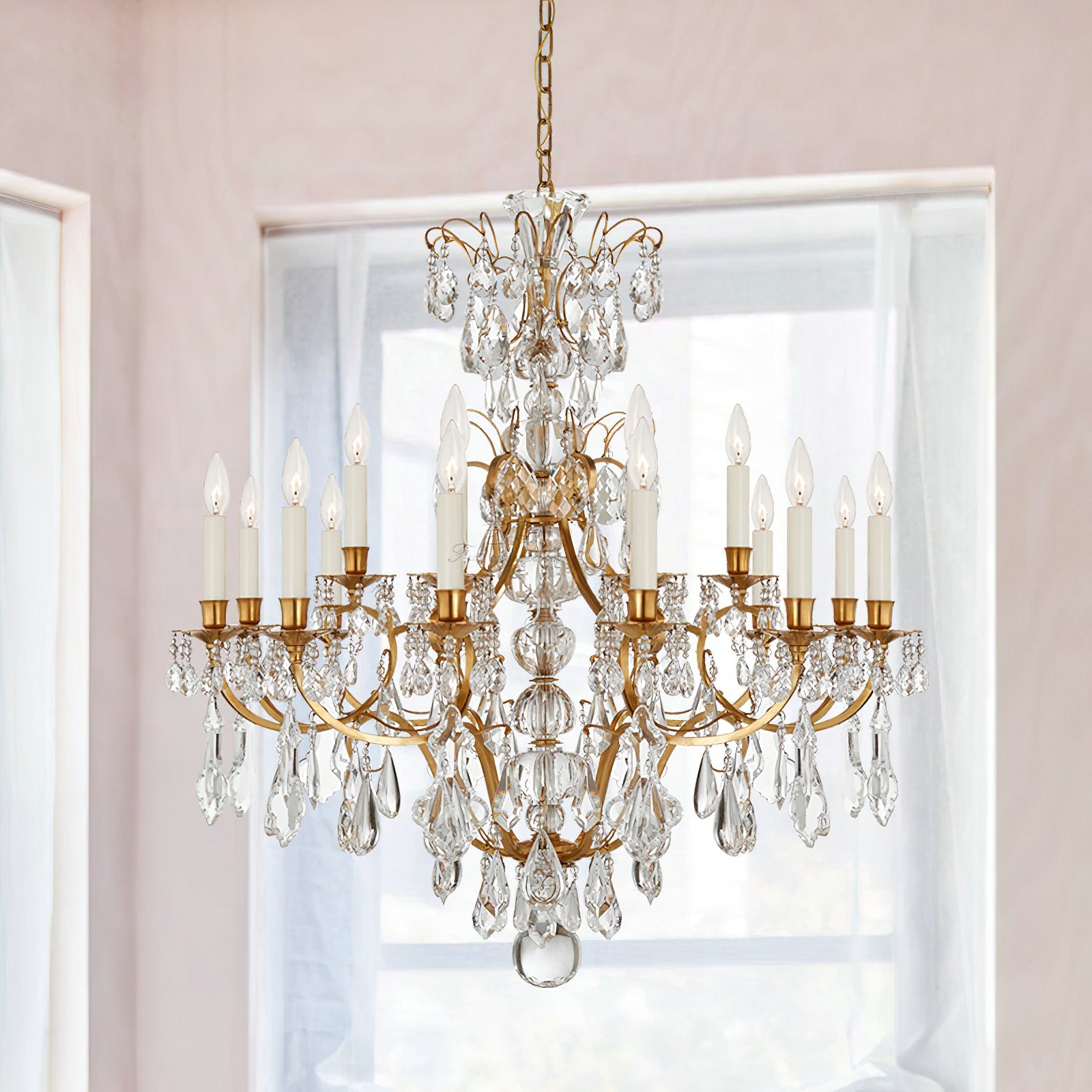 Ophelia Gold & Crystal Chandelier