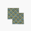 Olive & Blue Block-Print Table Napkins (Set of 2)