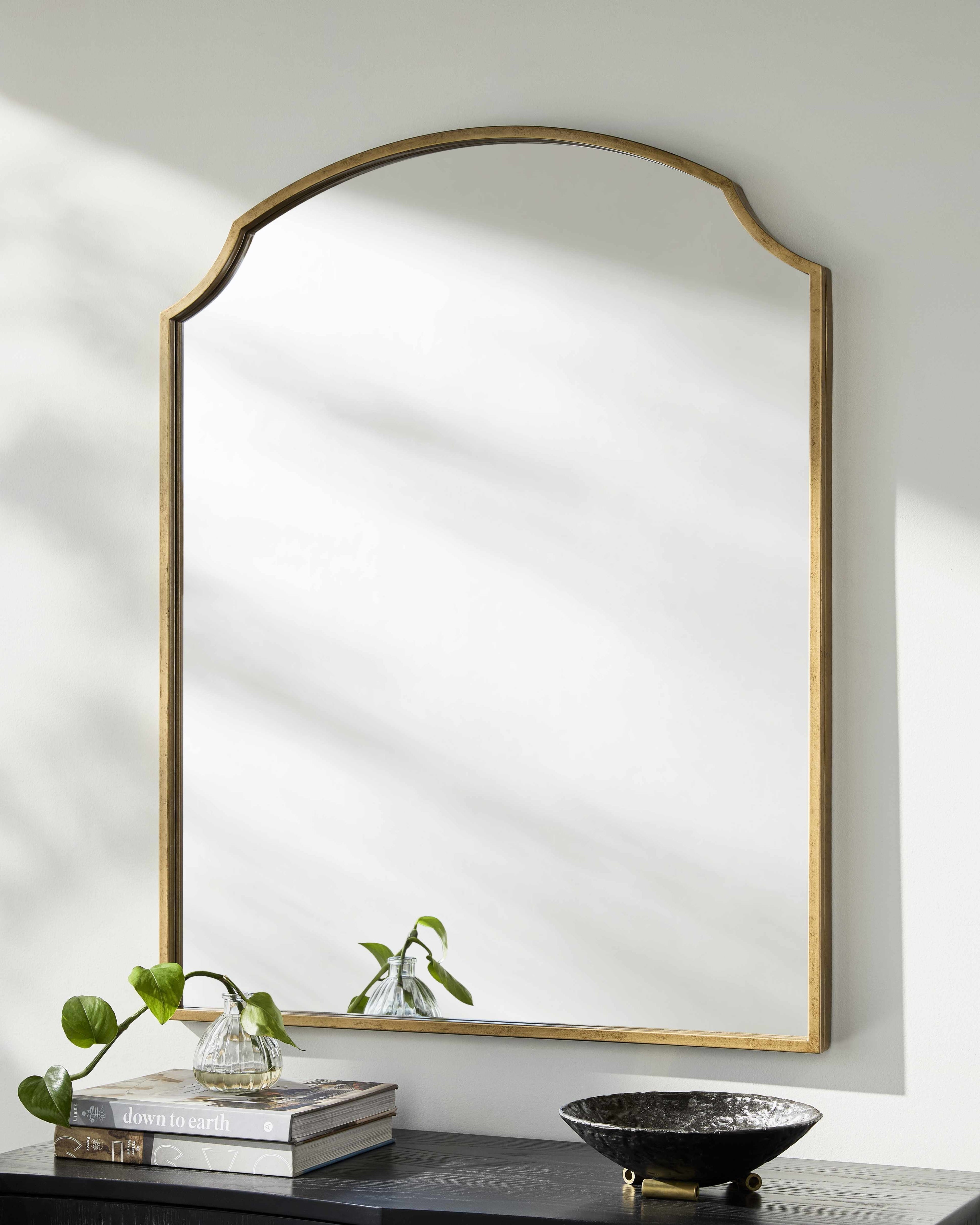 Chloe Gold Mirror with Iron Base