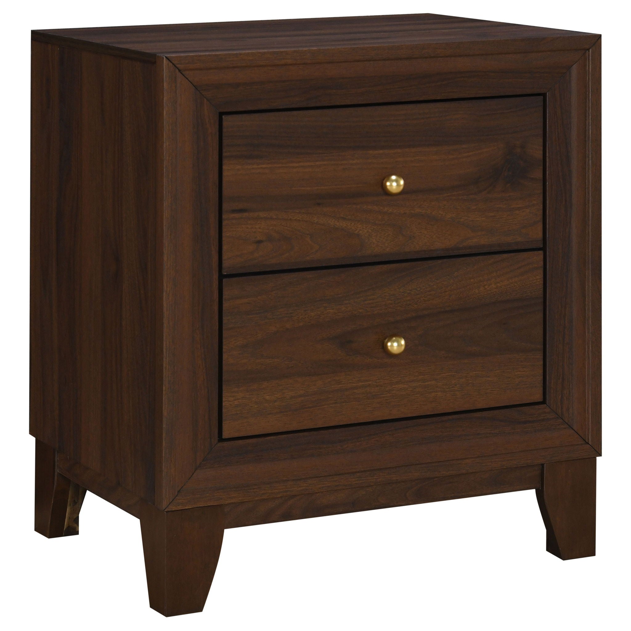 Walnut 2 drawer Nightstand Bedside Table