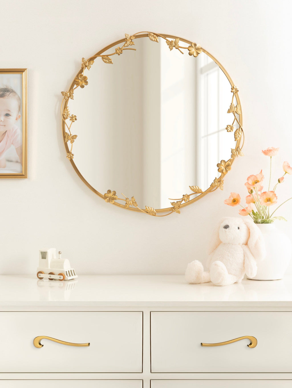 Rosette Garden Floral Wall Mirror