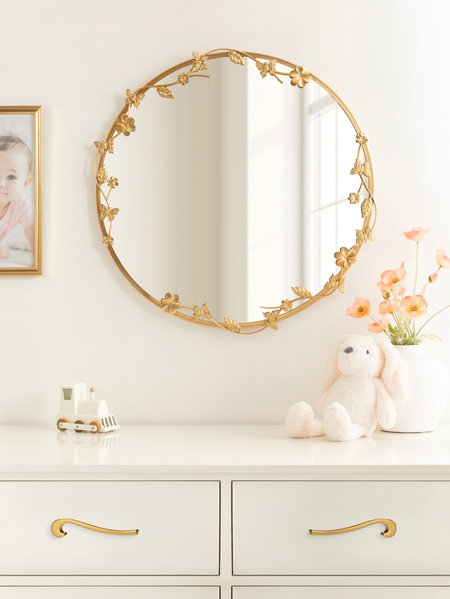 Rosette Garden Floral Wall Mirror
