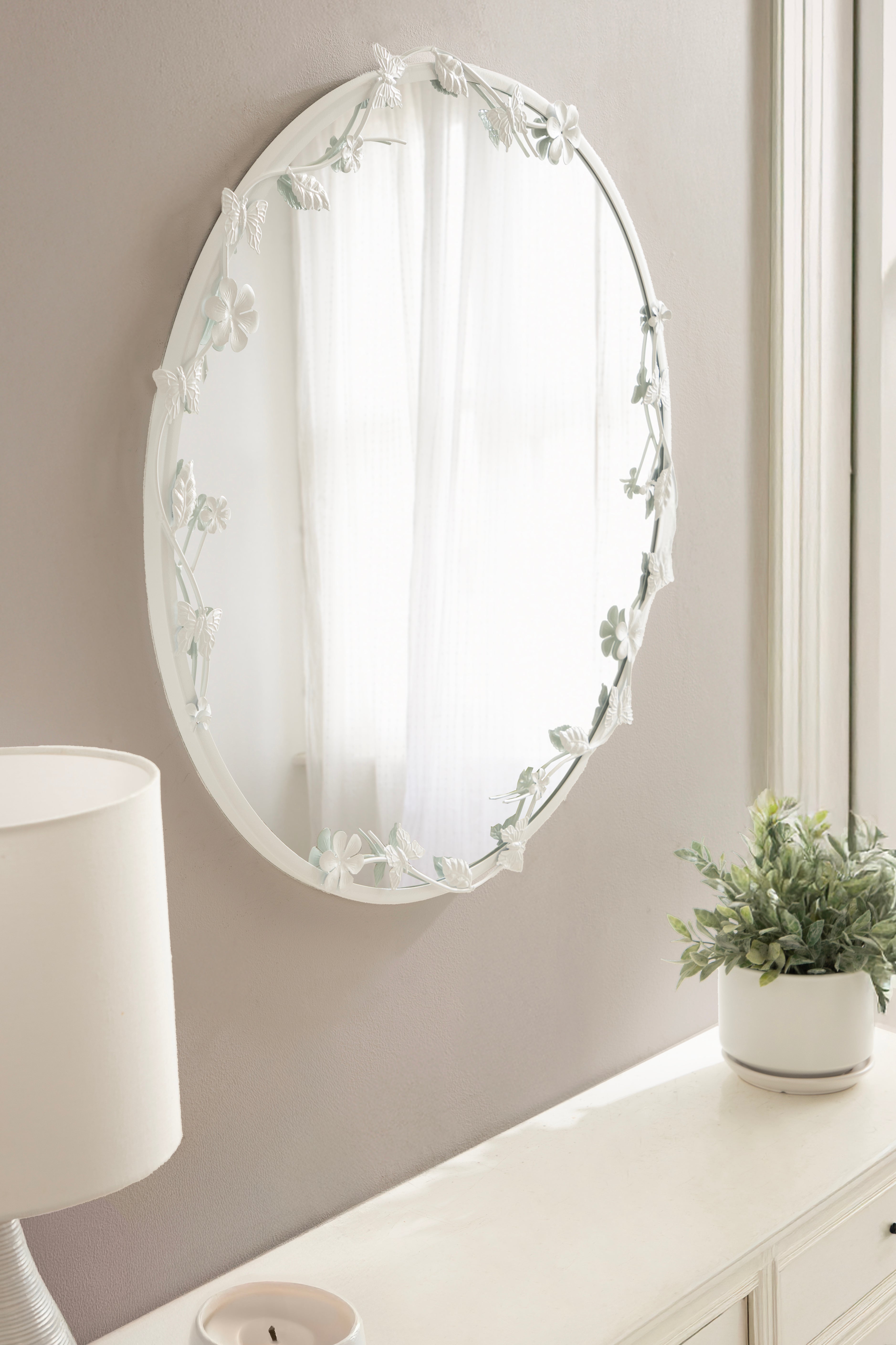 Rosette Garden Floral Wall Mirror