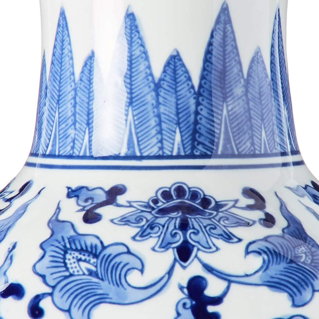 Ceramic Blue & White Chinoiserie Vase