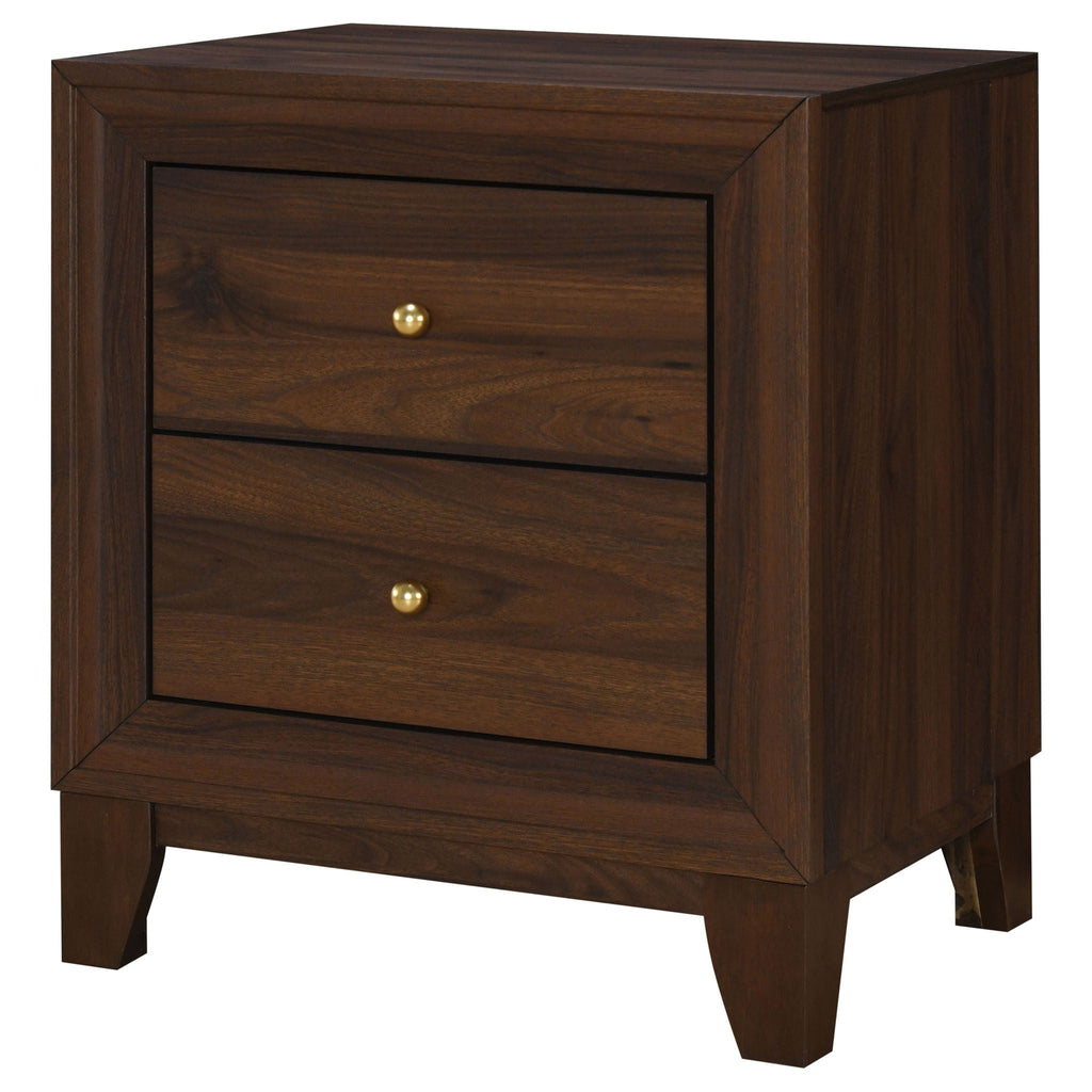 Walnut 2 drawer Nightstand Bedside Table