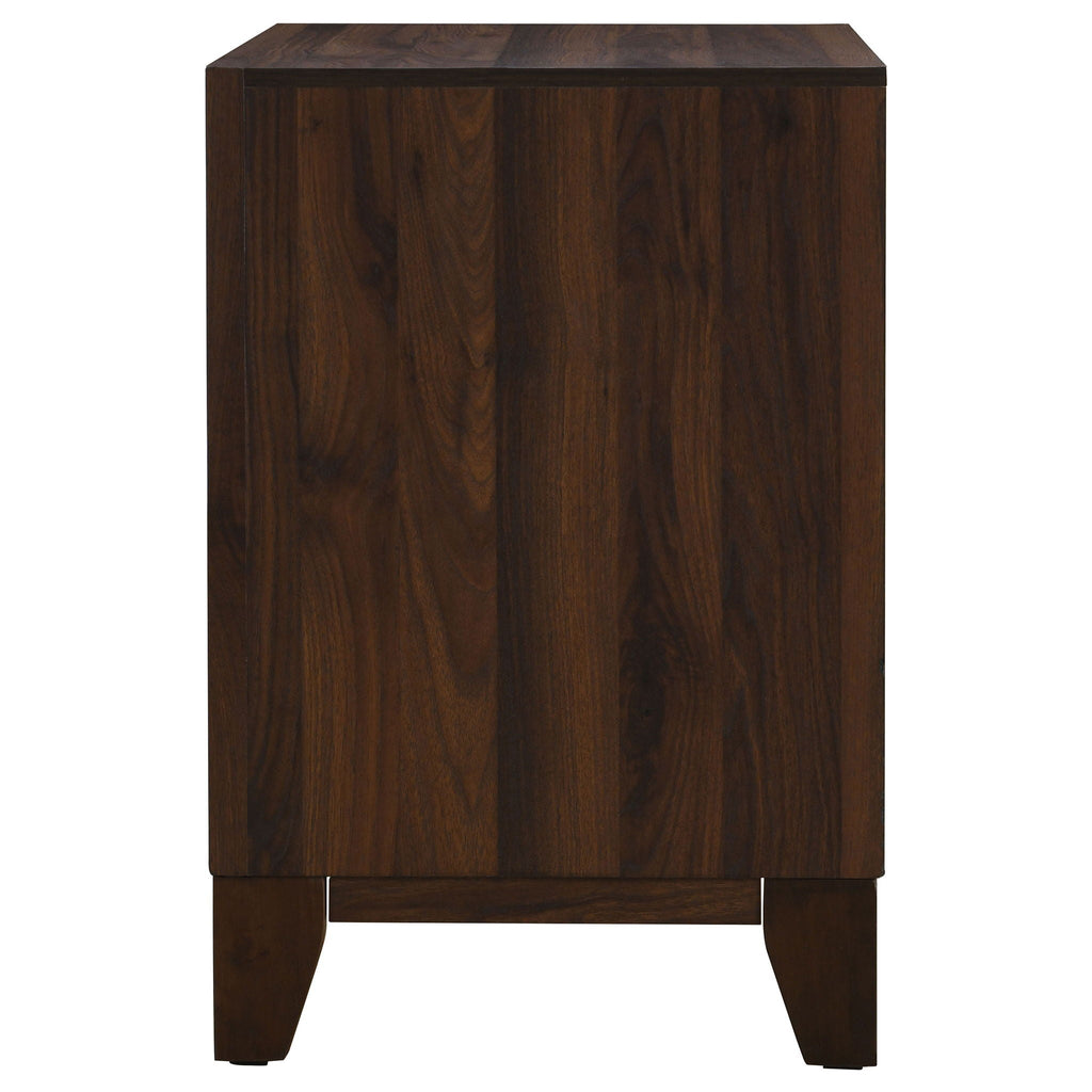 Walnut 2 drawer Nightstand Bedside Table