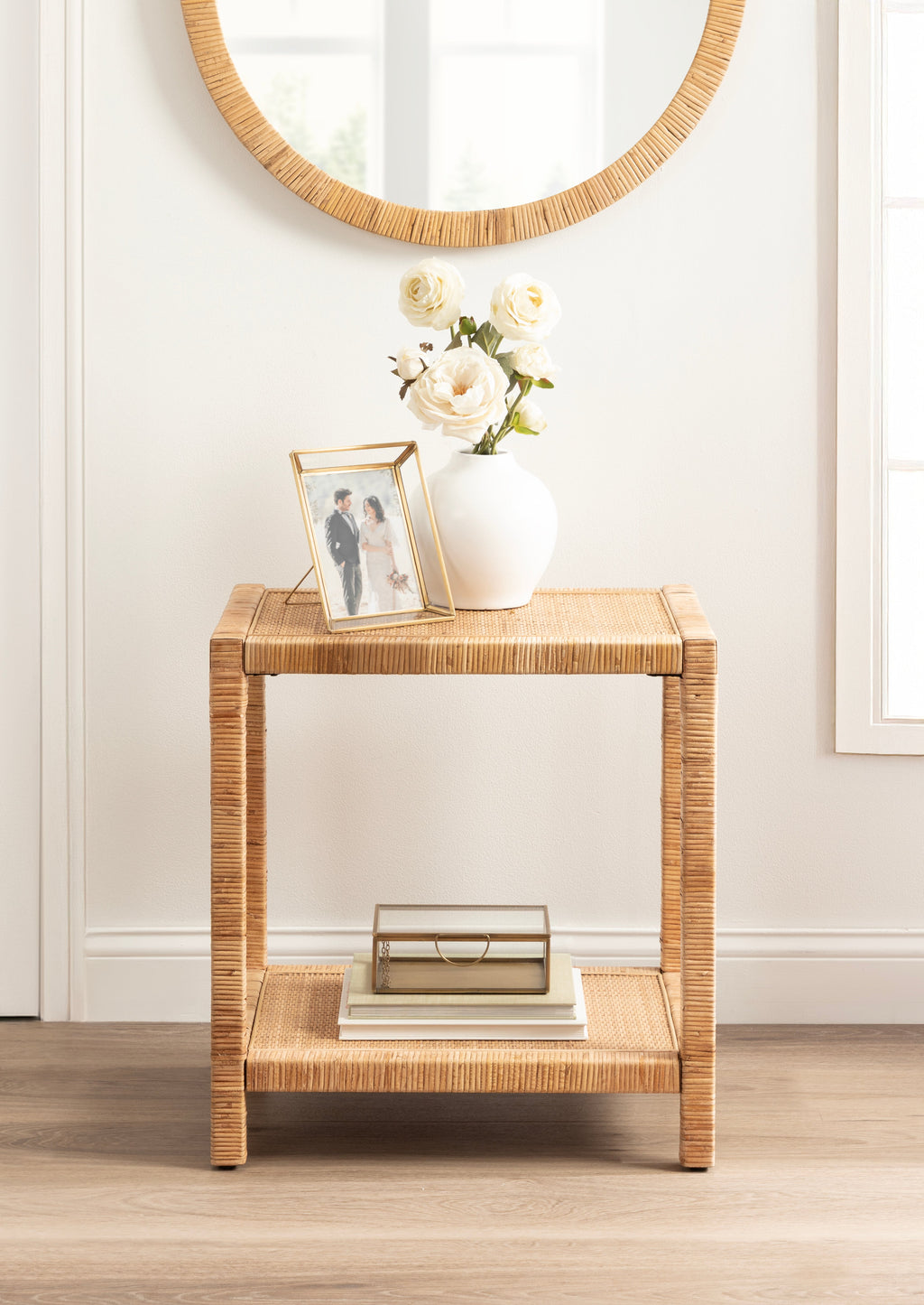 Eloise Rattan Rectangle Side Table