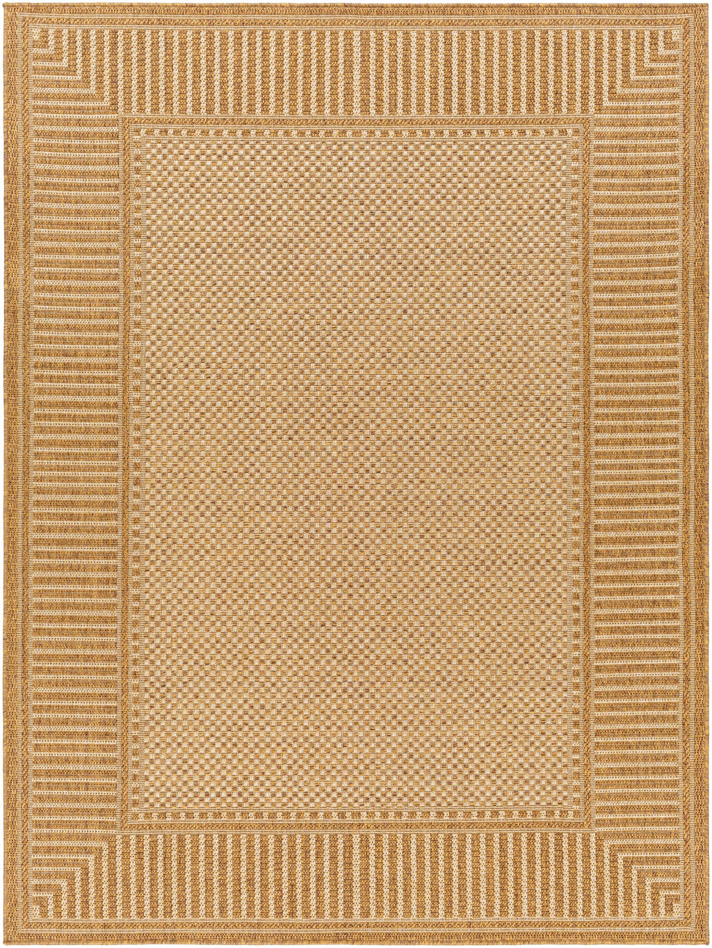 Striped Flat Weave Faux Jute Outdoor Rug