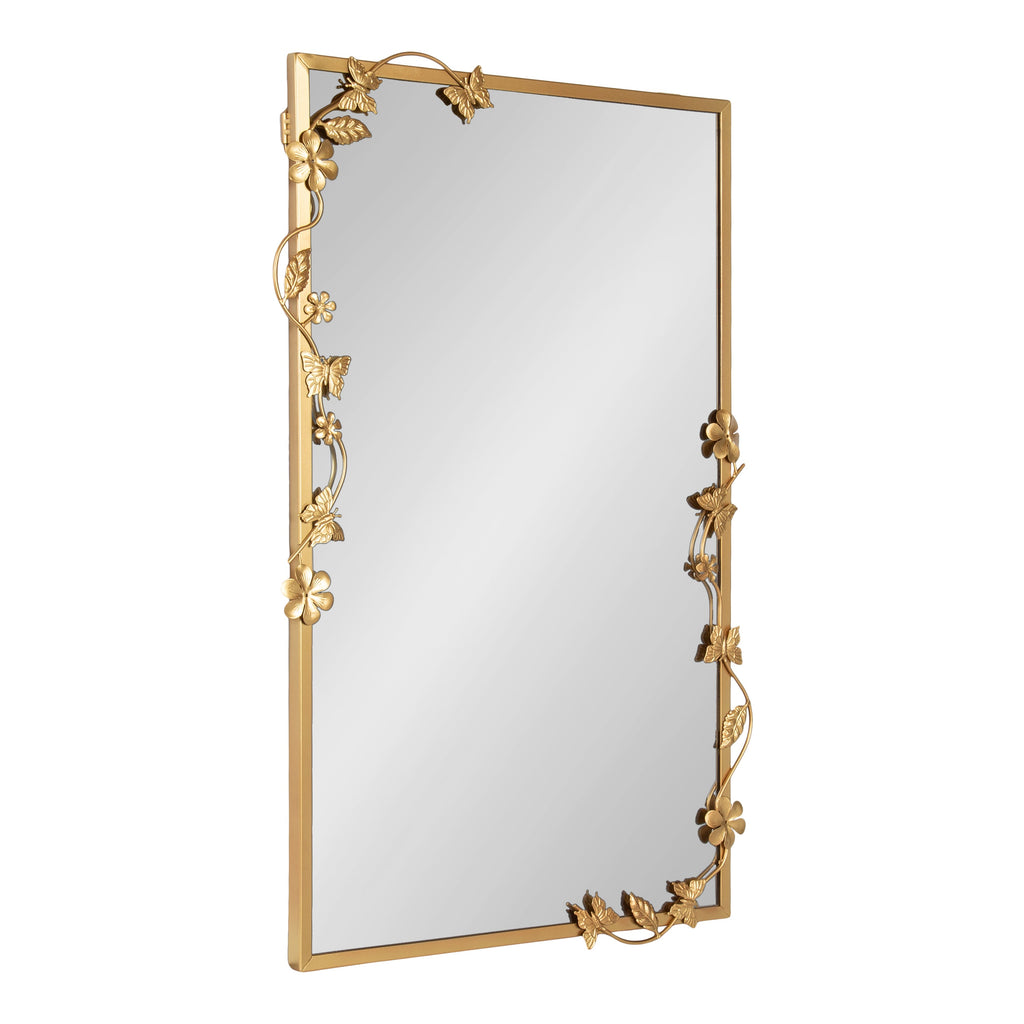 Rosette Floral Rectangular Mirror