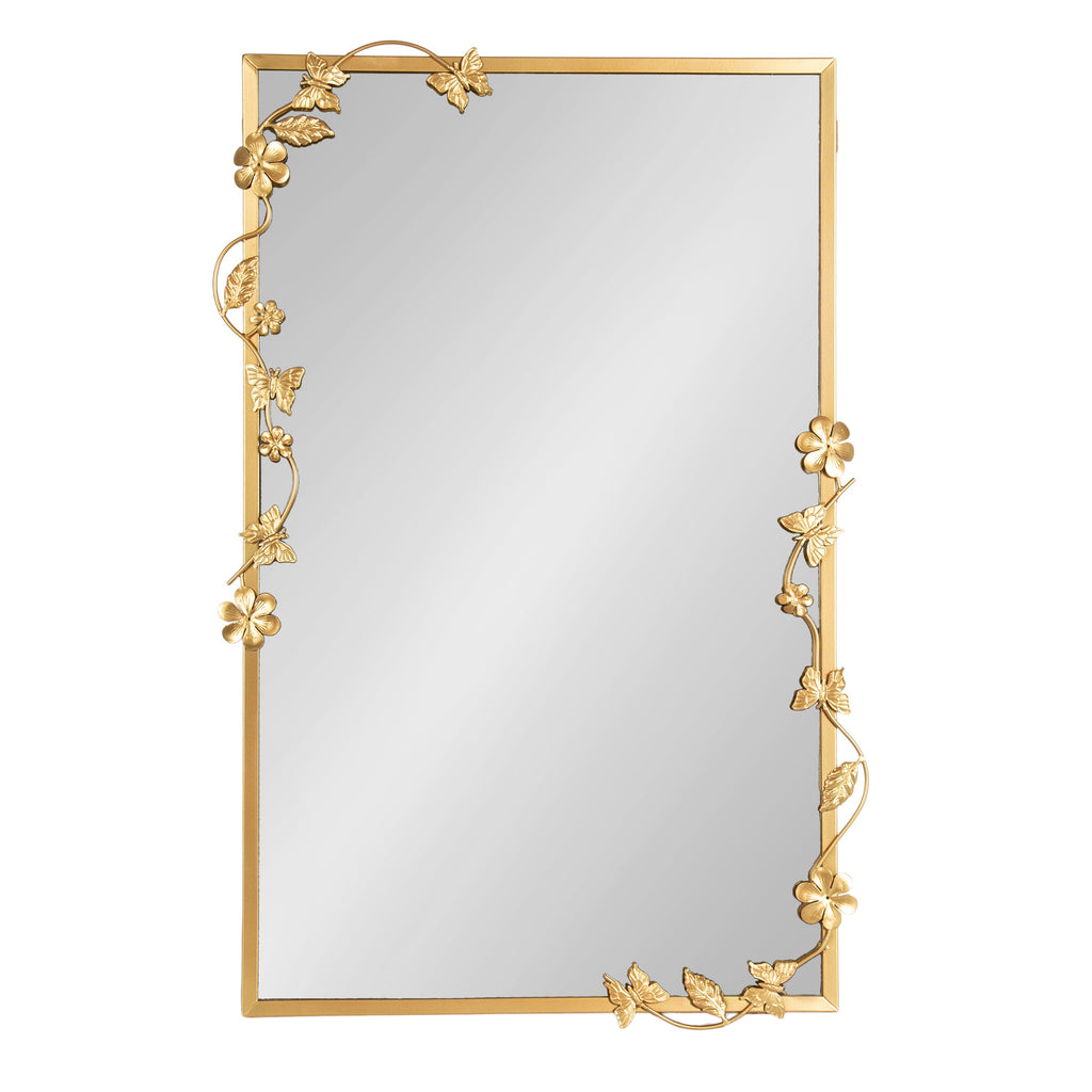 Rosette Floral Rectangular Mirror